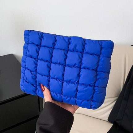 Large Capacity Quilted Design Clutch, Travel Storage Bag With Zipper
