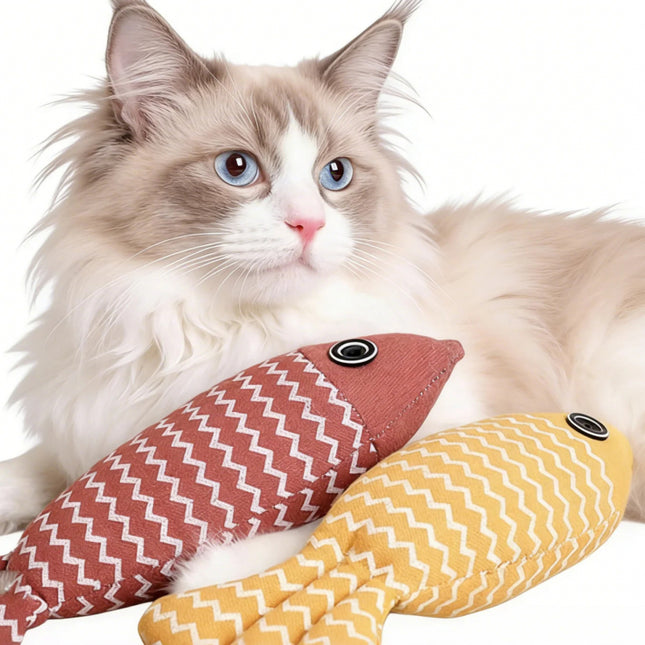 Cat Toy Linen Fish – Fun Bite-Resistant Toy for Cleaning Teeth