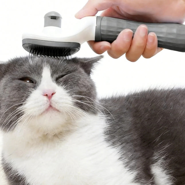 Self-Cleaning Pet Grooming Brush for Dogs & Cats, Shedding Comb with Hair Removal