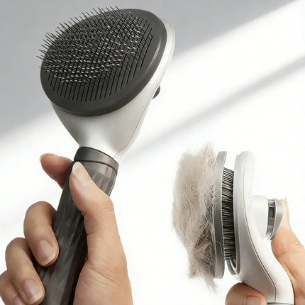 Self-Cleaning Pet Grooming Brush for Dogs & Cats – Shedding Comb with Hair Removal