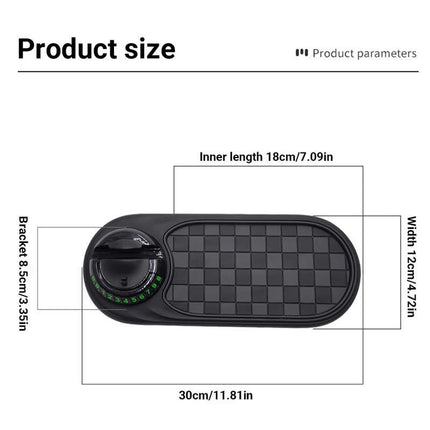 Car Phone Holder & Anti-Slip Mat – 360° Dashboard Mount with Temporary Parking Number