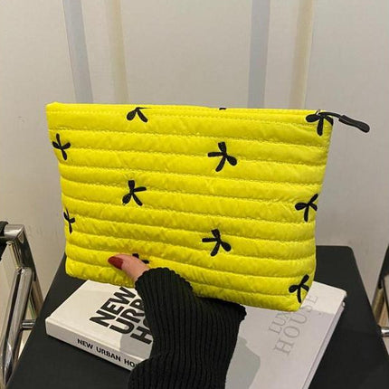 Large Capacity Quilted Design Clutch, Travel Storage Bag With Zipper