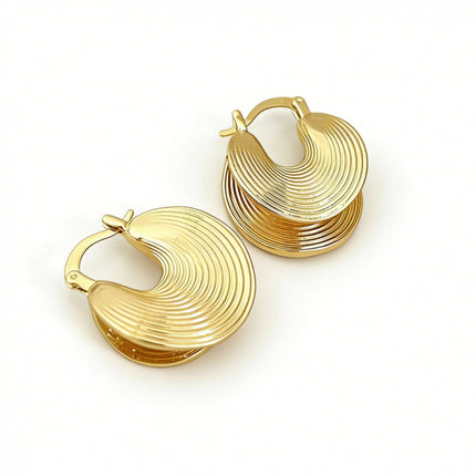 Fashionable Irregular Hoop Earrings – Minimalist Brushed Texture