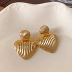 Gold heart-shaped earrings