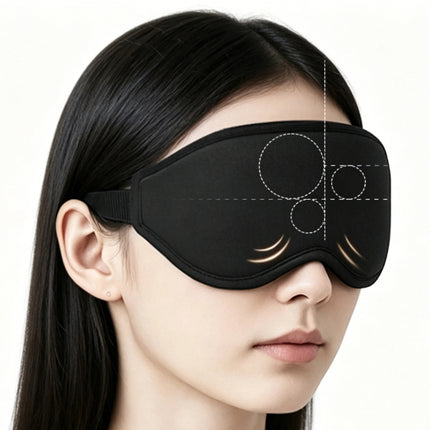 3D Contoured Sleep Eye Mask – Breathable Blackout Eye Cover for Travel & Deep Sleep