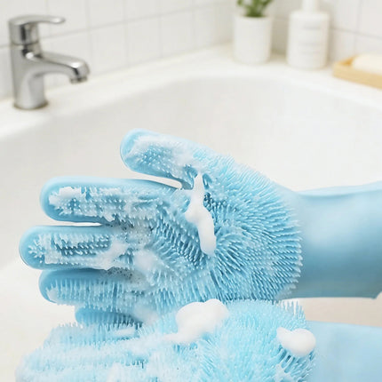Pet Grooming Gloves for Dogs & Cats – Silicone Bathing Massage Gloves Hair Remover