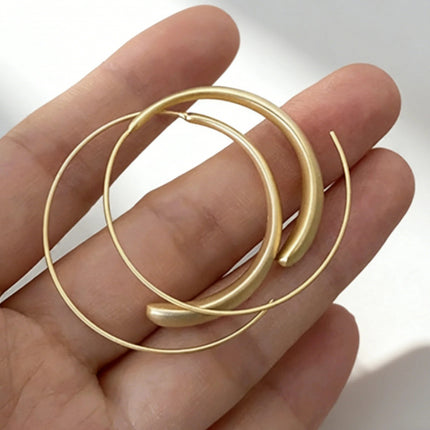 Frosted Gold Hoop Earrings – Minimalist Circle Earrings for Women