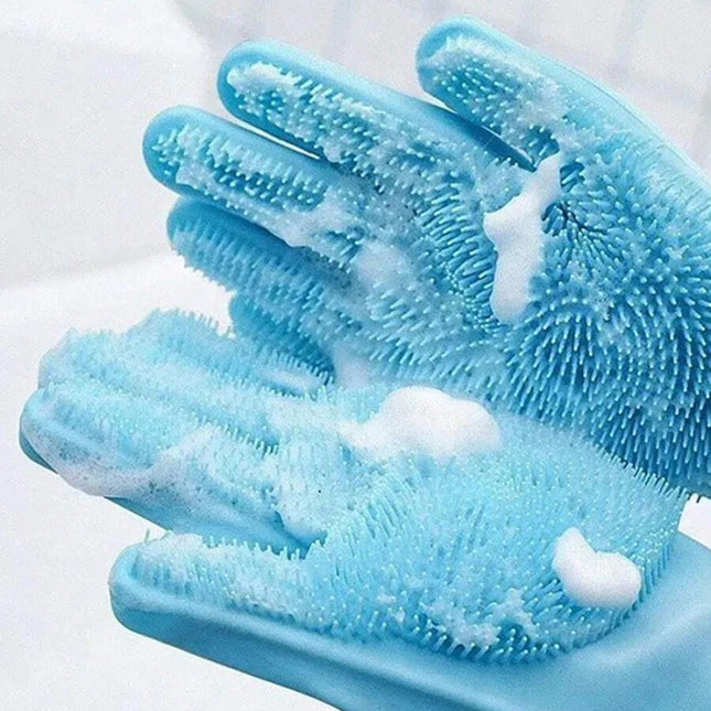 Silicone Pet Bathing Gloves – Heat Resistant Grooming & Massaging Gloves for Dogs and Cats