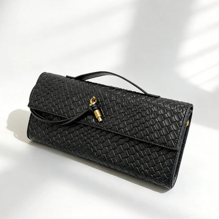 Woven Baguette Crossbody Bag – Vintage Texture, Simple & Luxurious Shoulder Bag for Women