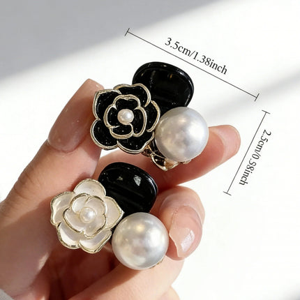 Vintage Camellia Mini Hair Clips – Set of 2 Floral Hairpins for Wedding Bridal & Daily Wear