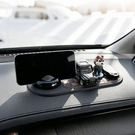 Car Phone Holder & Anti-Slip Mat – 360° Dashboard Mount with Temporary Parking Number