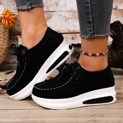 New Lace-Up Thick Sole Casual Shoes, Comfortable Versatile Design, Eye-Catching Style, Perfect for Daily Wear & Outdoor Activities