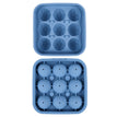 9 blue football-shaped ice cubes