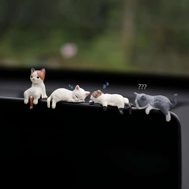 Mini Cat Car Dashboard Ornaments Set of 4 – Cute Auto Interior Accessories Decor