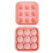 9 pink football-shaped ice cubes