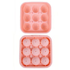 9 pink football-shaped ice cubes