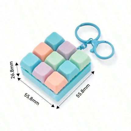 Finger Fidget Keychain – 9-Key Mechanical Keyboard Sensory Toy for Teens & Adults