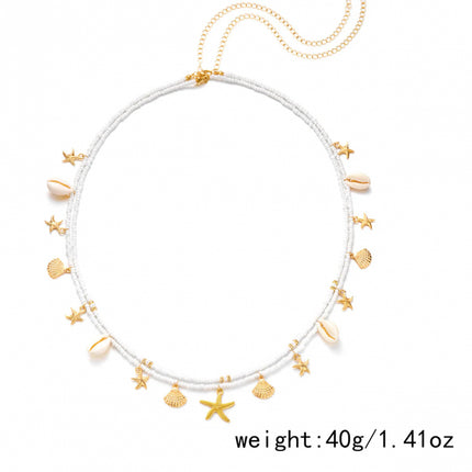 Beach Waist Chain Set for Women – Shell & Starfish Belly Chain Body Jewelry (2PCS)