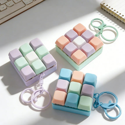 Finger Fidget Keychain – 9-Key Mechanical Keyboard Sensory Toy for Teens & Adults