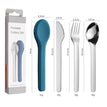 Knife, Fork, and Spoon Set [Blue] in Paper Box
