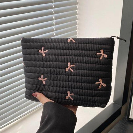 Large Capacity Quilted Design Clutch, Travel Storage Bag With Zipper