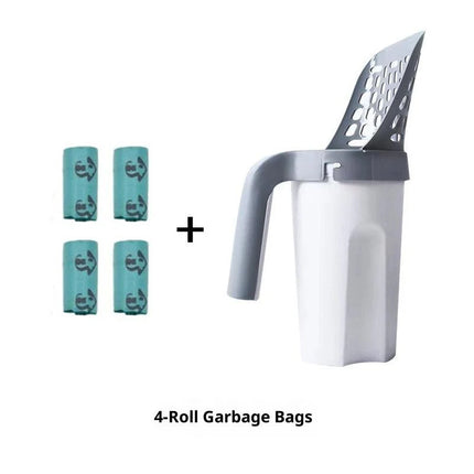 Cat Litter Scooper & Holder Set – Large Deep Shovel with 4 Refill Bags for Litter Box Cleanup