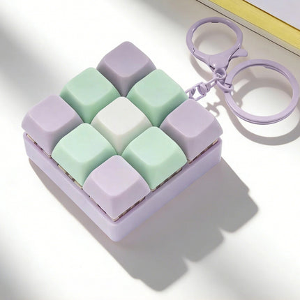 Finger Fidget Keychain – 9-Key Mechanical Keyboard Sensory Toy for Teens & Adults