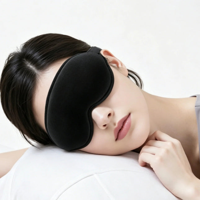 3D Contoured Sleep Eye Mask – Breathable Blackout Eye Cover for Travel & Deep Sleep