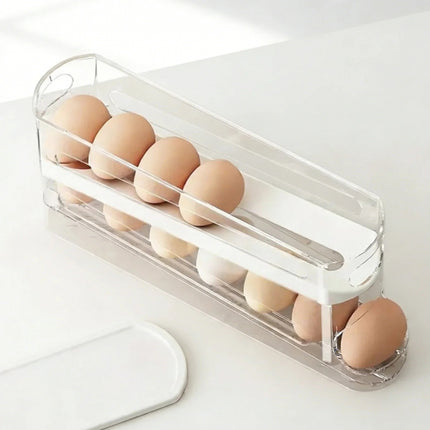 Double-Layer Rolling Egg Dispenser – Refrigerator Egg Storage Box & Kitchen Organizer