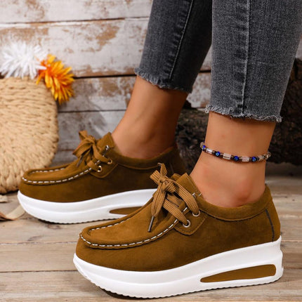 New Lace-Up Thick Sole Casual Shoes, Comfortable Versatile Design, Eye-Catching Style, Perfect for Daily Wear & Outdoor Activities