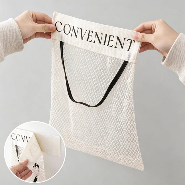 Wall-Mount Mesh Organizer Pocket – For Bathroom, Dorm, Hotel, or Bedroom Use